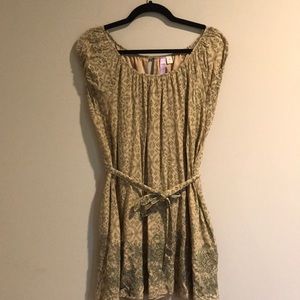 Brown and green dress